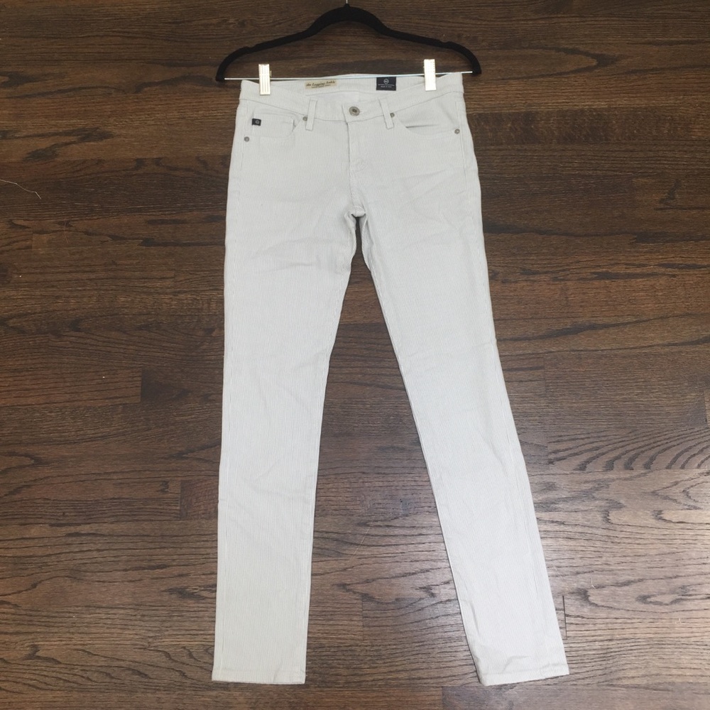 Striped AG The Legging Ankle Jean, Super Skinny